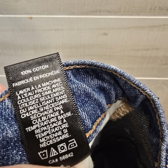 {4R} EXPRESS Original Girlfriend Two Toned Blue Denim Jeans Raw Hem - Picture 13 of 13